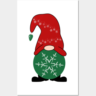 Snowflake Christmas Gnome Posters and Art